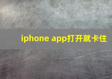 iphone app打开就卡住